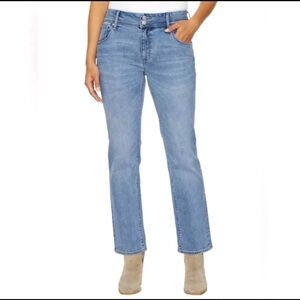 Hudson Women's Midrise Jeans Straight Leg Stretch Icy Blue Denim NWT Size 12/32
